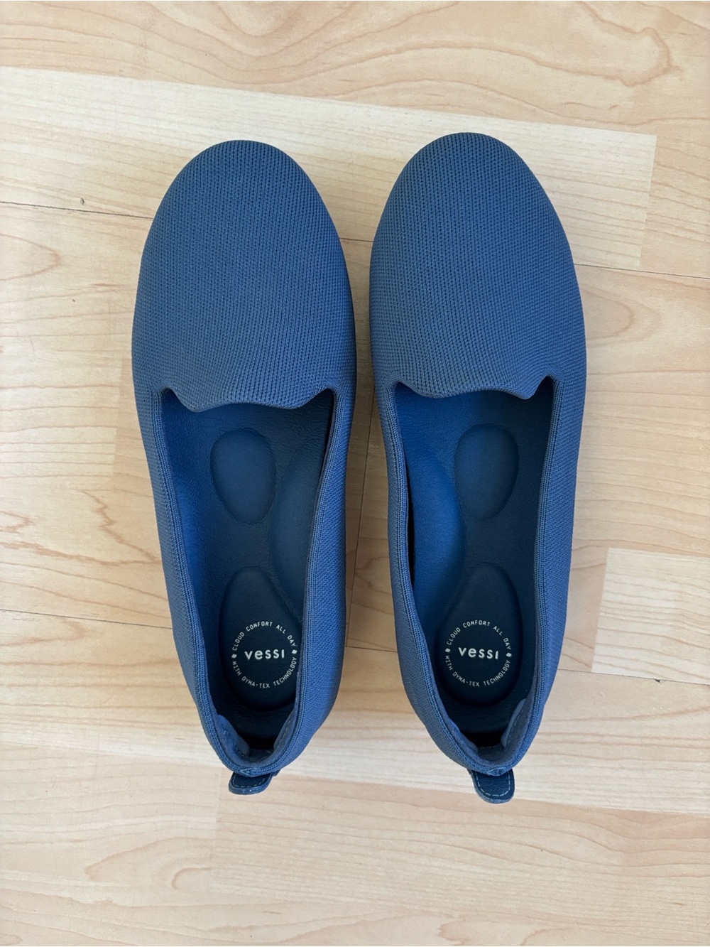 Vessi The Market Flat Slip-On Waterproof Knit Loafer Style Flats - Blue